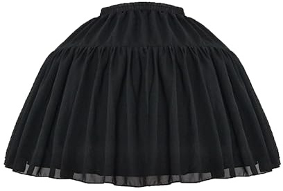 Vlazom Sottogonna da Donna Gonne Corte 2 Cerchio Tulle Vita Alta Tutu Lolita Abiti da Sposa Damigella Vestito da Sottogonne，Nero，XL-3XL