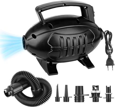 Bomba De Aire Electrica,600W Hinchador Electrico con 5 Boquillas,Bomba Eléctrica para Inflar,Bomba para Colchón para Colchon Piscina Hinchable,Casa,Coche,Inflables