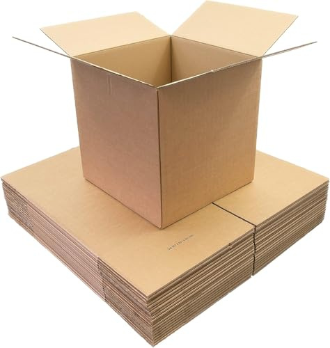 Heavy Duty Double Wall Cardboard Moving Packing Removal Boxes, Large 40x40x25 cm| Cardboard Packing Moving Removal Shipping Storage| Postage and shipping boxes Used Once Only (10)
