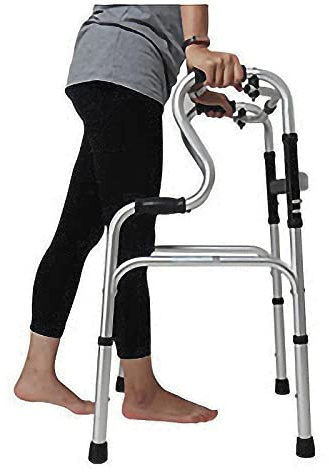Faltbarer, höhenverstellbarer Gehwagen für ältere Menschen, Mobilitätshilfe, Aluminium-Rollator für Senioren, Rollator für den Innenbereich, doppelter Komfort
