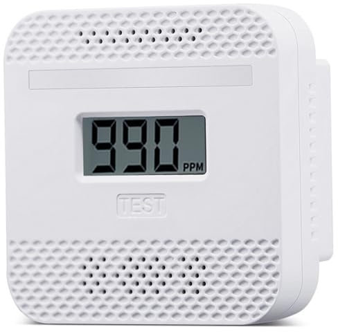 Carbon Monoxide Detector, 2.52x1.06x2.52 Portable Carbon Monoxide Detector, Digital Display Co Alarm with Sound & Red Light, Co Alarm for Home, Kitchen and Car, No Battery Beekeeping Tools