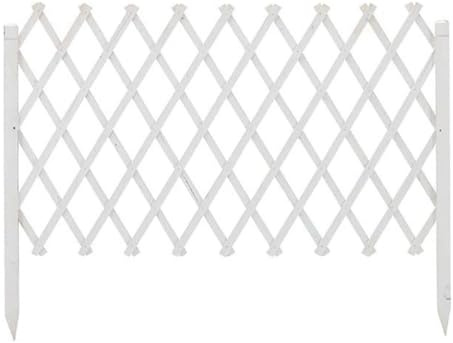 ABBNIA Lot de 4 Panneaux de Treillis Extensibles en Bois Blanc pour clôture de Jardin, Bordures de pelouse, parterres de Fleurs, Bordures de Plantes, écran,