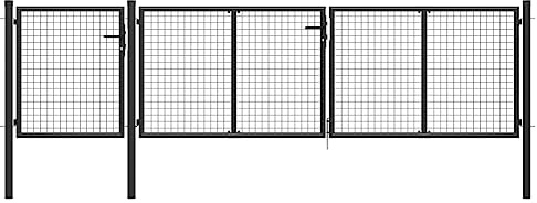 Brokky 144329 Garden Gate Steel 400x100 cm Anthracite Garden Gate,Gate for Garden,Door for Pathway,Garden Entrance,Farm House,Pasture