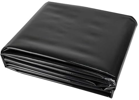 XCHSXYL Bâche imperméable Noire pour Bassin à Poissons (épaisseur 1,2 mm) - 2 x 3 m, 3 x 4 m, 4 x 12 m, 5 x 5 m, 6 x 6 m, 7 x 8 m, 8 x 10 m, 10 x 15 m - pour bassins à carpes koï d'extérieur (3 x 4