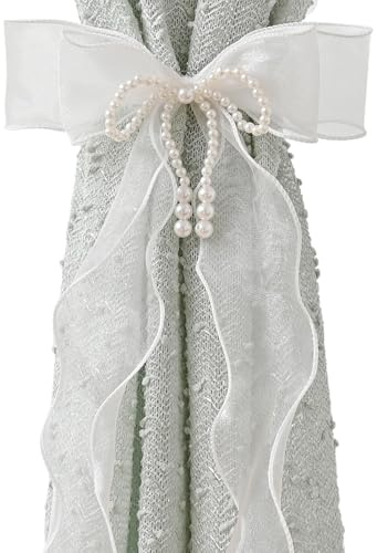 Cortina con nudo de mariposa con lazo para colgar cortinas para dormitorio, oficina, comedor, boda, decoración, elegante soporte de cortina