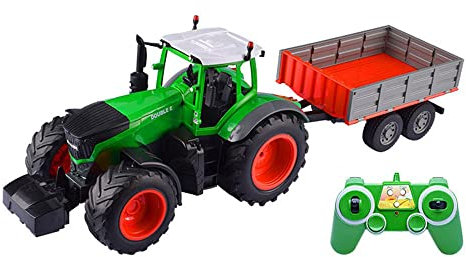 QIYHBVR 1/16 Große Fernbedienung Traktor Elektro Farmer Auto Modell RC Muldenkipper Mit Lichtern Und Sound Simulation Engineering Fahrzeug Kinder Jungen Spielzeugauto