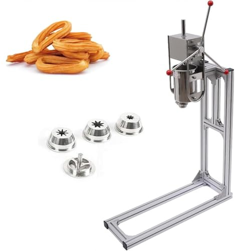 Machine à churro espagnole manuelle commerciale en acier inoxydable, machine à beignets verticaux, à manivelle pour fruits latins, usage domestique et professionnel