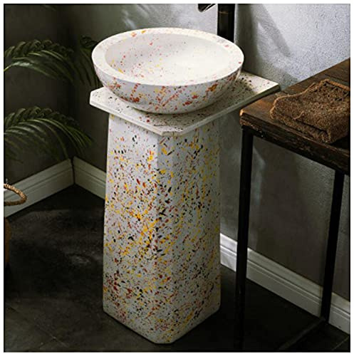 Bathroom Sink Pedestal Sink Handcrafted Ceramic Pedestal washbasin Bathroom Furniture 44 x 40 x 80cm (J) Made in China