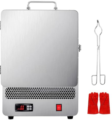 Forno di fusione elettrico da 1500 W, temperatura massima 2192 ℉, acciaio inossidabile, argilla metallica, tempra del metallo fai da te, smaltatura su ceramica