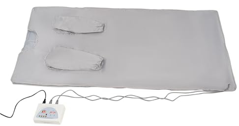 Infrared Sauna Blanket 650W Professional 1 Person Indoor Sauna with Sleeves and Remote Control Foldable Portable Home Spa for Fast Sweating Body Shape Fitness 5.9ft*31.5in (Silver)