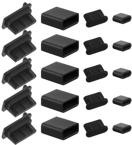 40 stycken 4 typer USB-skyddskåpa, silikon USB-C dammskydd USB-A port USB-C skyddskåpa anti-dammskydd för USB A hona/hane, typ C