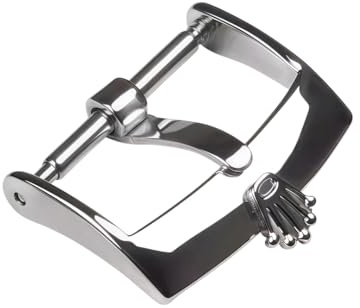 ROUREOX Fibbia di Ricambio per Cinturino Orologio Robusta Acciaio Inossidabile Chiusura ad Ardiglione Accessori per ROLEX Submariner series-Argento 16mm