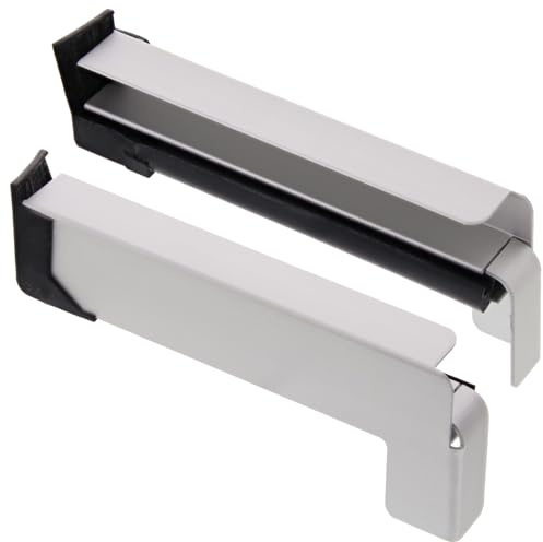 Qliving Terminale scorrevole in alluminio bianco, per davanzale della finestra, sporgenza 300 mm, set da 2 pezzi per facciata in intonaco DIN sinistra e destra, chiusura laterale con bordo di pulizia