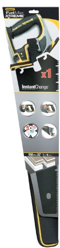 Stanley 0-20-257 Xtreme Scie Égoïne InstantChange Spéciale Panneaux De Plâtre - Gamme FatMax - Fabriqués En France - Haute Performance - Denture JetCut 7 Dents - Inclus Un Fourreau Cordura