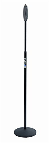 QUIK LOK - A/988 BK, ASTA MICROFONICA a base rotonda in ghisa con meccanismo di regolazione dell'altezza a leva singola