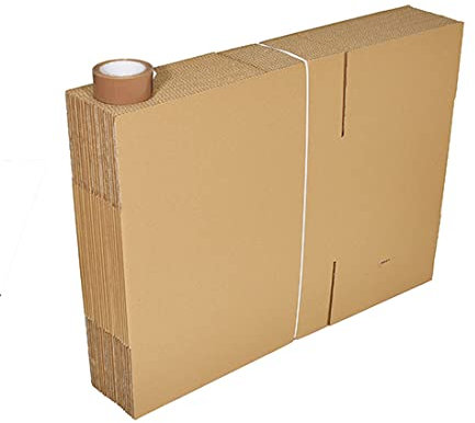 Pack de 20 cartons standards double cannelure + poignées + 1 adhésif GRATUIT