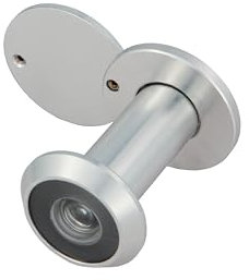 Amig - Mirilla Mod. 3 con Lente Súper Angular para Puertas Interiores y Exteriores 3-14 de Aluminio en Color Plateado - Aluminio - Medidas: Diámetro 14 mm - Grosor de la Puerta: 35-60 mm