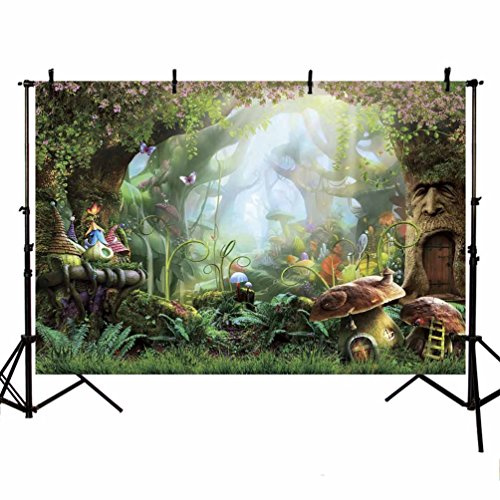 MEHOFOTO Fotohintergrund Märchen verzauberter Wald Geburtstag Party Dekoration Banner Kinder Kulissen Requisiten für Fotografie