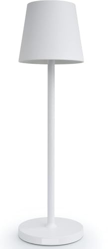 SMART-J Lampada Ricaricabile LED da Tavolo Easy Circle – 3 Temperature di Luce, 6 Ore di Autonomia, Design Moderno, Interruttore Touch, USB Ricaricabile (Bianco)