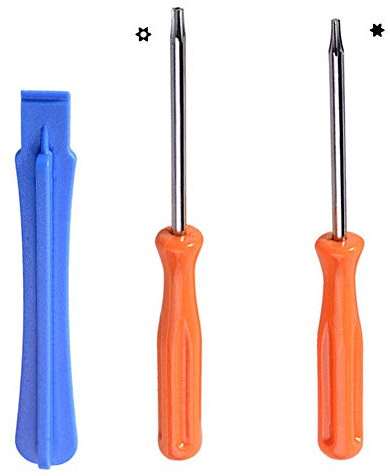 Open Shell Tools Torx T8H T6 Schraubendreher zur Installation von Reparaturwerkzeugen für Xbox 360/Xbox One/One Elite/One S/One X Controller (Orange + Blau)