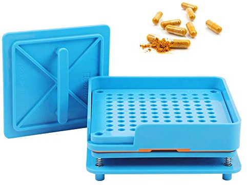 Capsule Filling Machine 0# Empty Capsule Filler Capsule Manual Filling Tool, 100 Holes Capsule Filler Capsule Machine Plastic Vitamins Powder Press Plate Capsule Filler for Laboratory Family