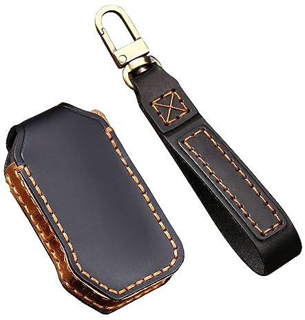 ontto Autoschlüssel Hülle Passt für Kia Sportage R GT Stinger GT Sorento Ceed Cerato Forte 2018-2021 Fernbedienung Cover Leder Schlüsselhülle Schlüsselanhänger Schlüssel Schutz Etui-Schwarz