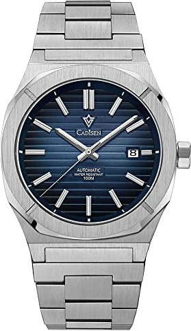 CADISEN New Men's Mechanical Watch Diving Watch Vintage Luxury Sapphire German Men's Automatic Stainless Steel Strap 100M Waterproof Mechanical Watch…