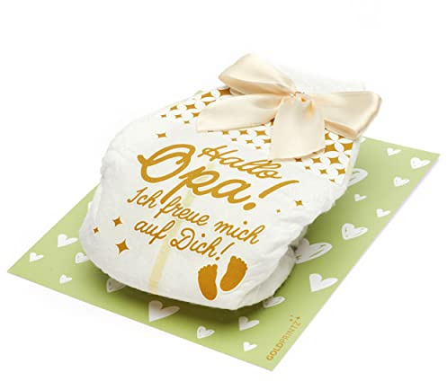 goldprintz I Du wirst Opa Geschenk I Goldig bedruckte Windel-Postkarte I Schwangerschaft verkünden I Wir bekommen ein Baby verkünden I Verkündung Schwangerschaft I Babynews
