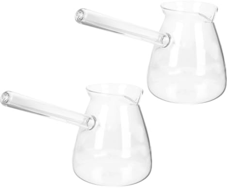 Cabilock Türkische Kaffeekanne Aus Hochborosilikatglas 450 Ml Mit Seitengriff Für Herdplatte Und Teekocher Transparent Glaskanne Für Heiße Und Kalte Getränke
