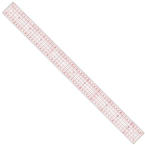 GRAPHOPLEX Japanisches Nählineal, weich, transparent, abgestuft, gerade Kanten, 6 cm breit, 60 cm lang
