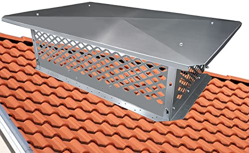 BUYYAH Chimney Cap, 17 x 29 Chimney Cover, Bottom Installation Method Adjustable to Fit Outside Existing Clay Flue Tile Dimensions 16.7 x 28.7 to 19.3 x 31.3, All Stainless Steel Structure