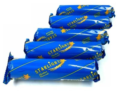 5 Roll 50 Pcs 35MM Starlight Coconut Shell Charcoal Instant Burn Incense withTong
