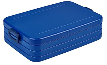 Mepal - Lunchbox Take a Break Large - Brotdose To Go - Für 4 Sandwiches oder 8 Brotscheiben - Meal Prep Box - Essensbox mit Unterteilung - Spülmaschinenfest - 1500 ml - Vivid Blue