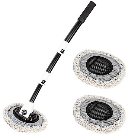Aublinto Spazzola Lavaggio Auto, Spazzola di Pulizia per Lavaggio Auto con Manico Lungo Spazzola Lavaggio Auto in Microfibra Spazzola per Auto Multifunzionale per Auto, Camper, Camion, SUV