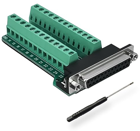 BRIEFCEC DB25 Adapter, 25-poliger RS-232 seriell auf 25-poliges Klemmbrett-Signalmodul mit Isolationskissen, (1 -Buchse)