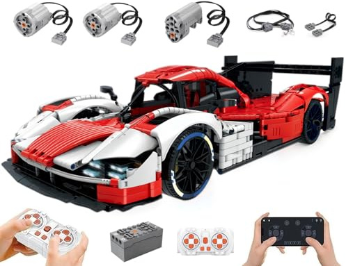 Technik Auto für 963 Modell, Mit 3Motoren Set, 1:8 Groß Auto Modellbausatz, 3069 Teile MOC Klemmbausteine Rennauto Set, Automodell Sammlerstück Geschenk für Autofans, Keine Originalverpackung