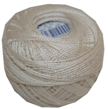 PERLOVKA Kreuzstichgarn Baumwolle Perlgarn 10g 85m hellbeige (7112)