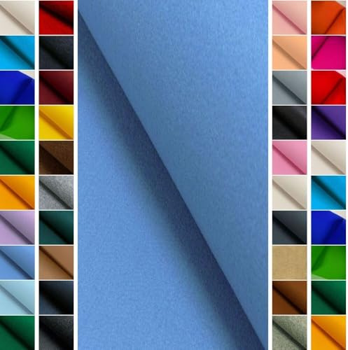 StoffBook Blau Bastelfilz für Kindergarten und Taschen, e381 | Robuster Filzstoff, ca. 4-4,5 mm dick, Überbreite 100 cm, aus 100% Polyester, sehr langlebig und formstabil