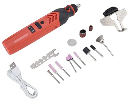ElevateIQ Electric Chainsaw Sharpener Kit, Lithium Battery Handheld Chainsaw Sharpening Kit Cordless Saw Sharpener Kit Red Chain Saw Sharpen Tool Set