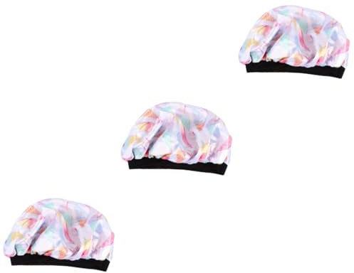 SOIMISS 3stücke Printed Satin Chemotherapie Schlafmütze Für Frauen Krempe Atmungsaktiv Elastischer Bund Bequem Für Nacht Als Haarkappe Für Schlaf Oder Chemotherapie