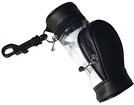 HONMEET Mini Golfballhalter Golf Zubehör Tragbare Schwarze Tasche Mit Reißverschluss Praktisches Übungs Ballaufbewahrungs-Tool Für Outdoor Golfspieler