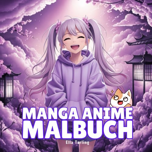Manga Anime Malbuch für Mädchen ab 8 Jahren | Schönes Geschenk für Mädchen & Teenager: 50 entzückende Motive (Shojo, Kawaii Katzen, Shiba Hund, Pferde) zum Ausmalen und Entspannen
