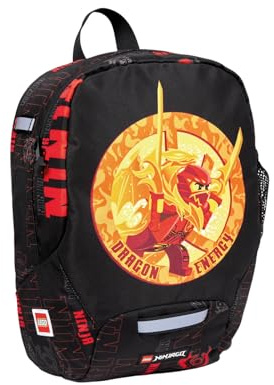Skando Bags Lego dagisryggsäck pojkar och flickor 3–6 år – ryggsäck dagis & Kita – lätt barnryggsäck med bröstbälte, namnskylt och reflektorer på alla sidor, Dragon Energy, Einheitsgröße