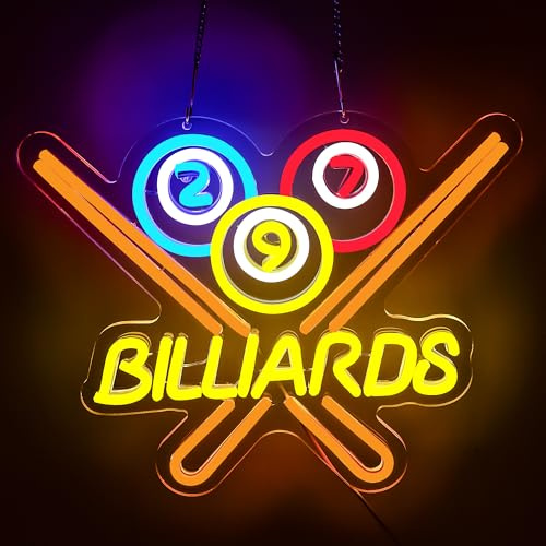 SHENEON XD351 Billard-Neonschild für Wanddekoration, helles LED-Neonlicht für Business, Billard, LED-Lichter für Billardliebhaber, Geschenk, Fitnessstudio, Bar, Snooker, Club, Billard, Zimmer,