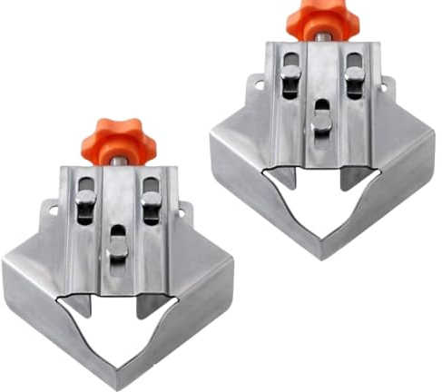 Stainless Steel Right Angle Clamp, 90 Degree Corner Clamps for Woodwork, Precision Open and Close Type Right Angle Splicing Clamp Locator for DIY Woodworking Welding (2, B)