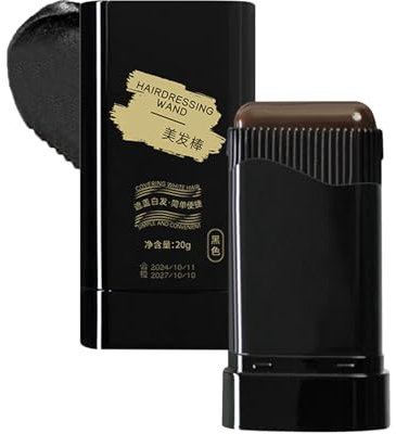 Ansatzfarbe Haarfärbestift, Ansatzpuder Mascara, Graue Haare Abdecken, Hair Concealer Für Women Men, Haarentfärber Für Dunkles Haar, Schwarz Haar Mascara Männer & Frauen (Schwarz, 20g)