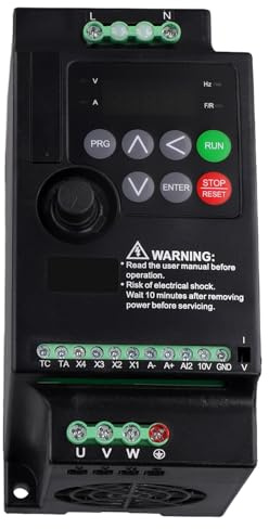 Qichill Convertidor de Frecuencia Universal 220 A 380 Vfd Entrada Monofásica Salida Trifásica 2,2 KW Regulador Motor