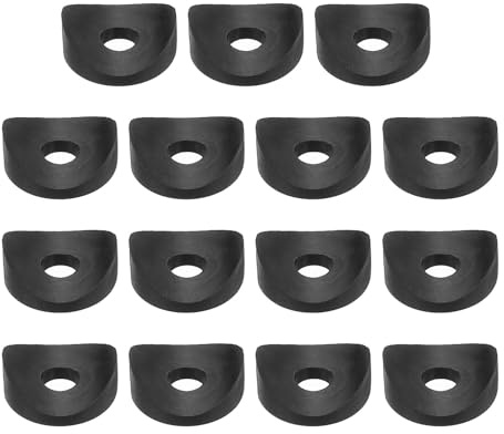 QUARKZMAN 30Pcs Arandelas Redondas De Plástico, 6mm x 19mm x 3mm Arandelas Cóncavas Negras De PE Espaciador De Hardware Para Fijación De Tubo Redondo
