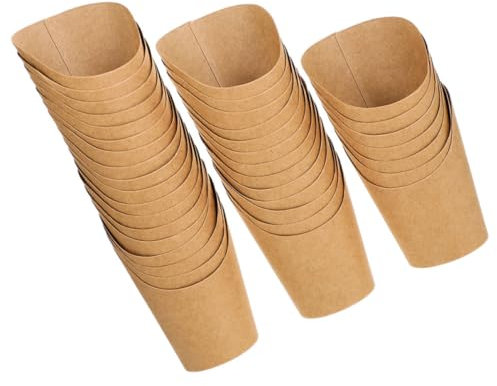 MAGICLULU 16 Once Coppa Gelato Ecologica in Carta Kraft Da 80 Pezzi, Contenitori Per Snack Design Inclinato Per Facile Utilizzo Ideale Per Eventi Estivi