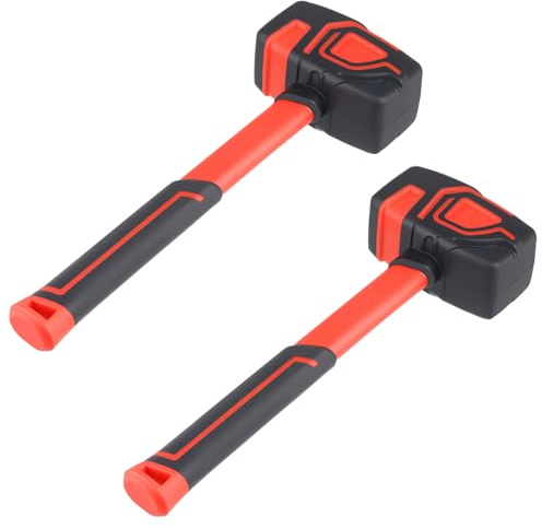 FUNSUEI 2 Pack 16 oz Rubber Mallet, Rubber Hammer Non-Slip Soft Grip for Woodworking, Flooring Installation, DIY and Landscaping